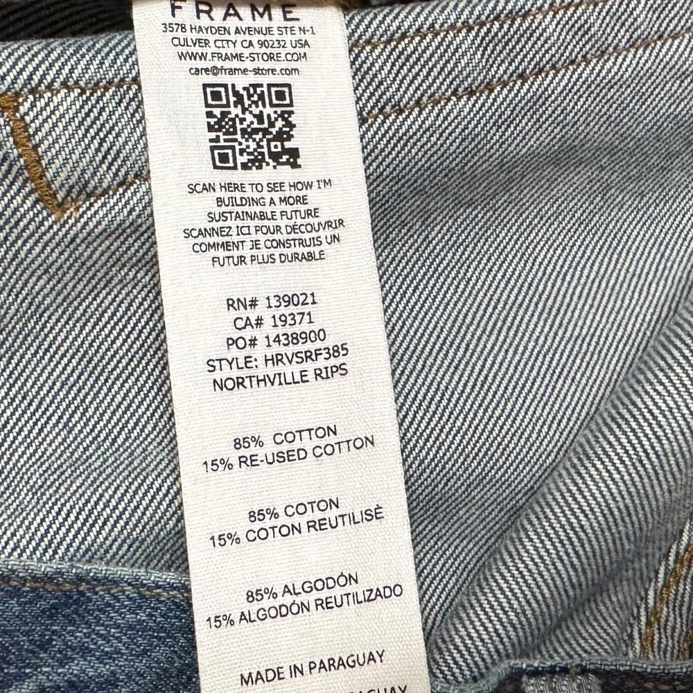 NWT Frame High Rise Vintage‎ Shorts Size 31 Denim Jean Cutoffs Northville Rips